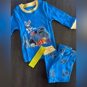 NWT 18-24M Kids Pajama Set with Monster Truck Bunny Graphic